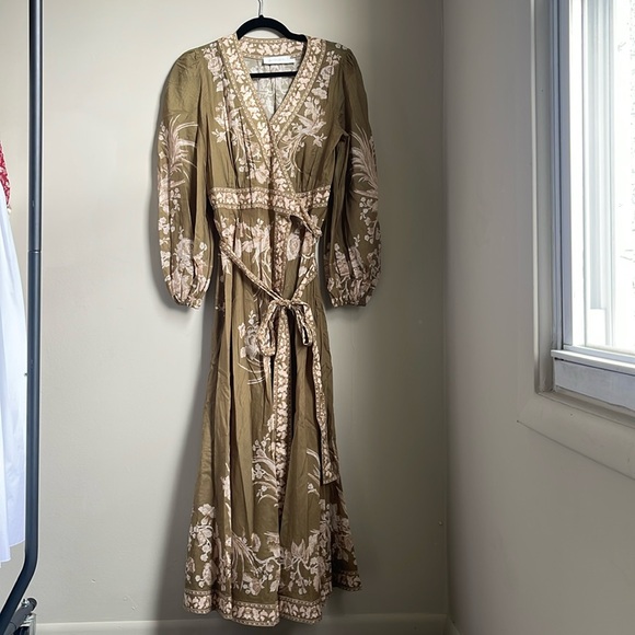 Zimmermann Anneke floral-print cotton-voile wrap midi dress size 1 US 6 - Picture 2 of 5